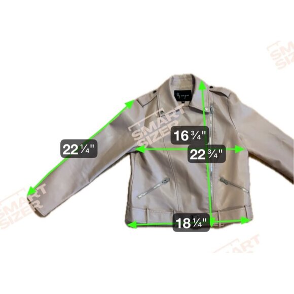 Lily Morgan Moto Jacket Womens Faux Leather M Light Pink Zipper Pockets Belted - Picture 8 of 8